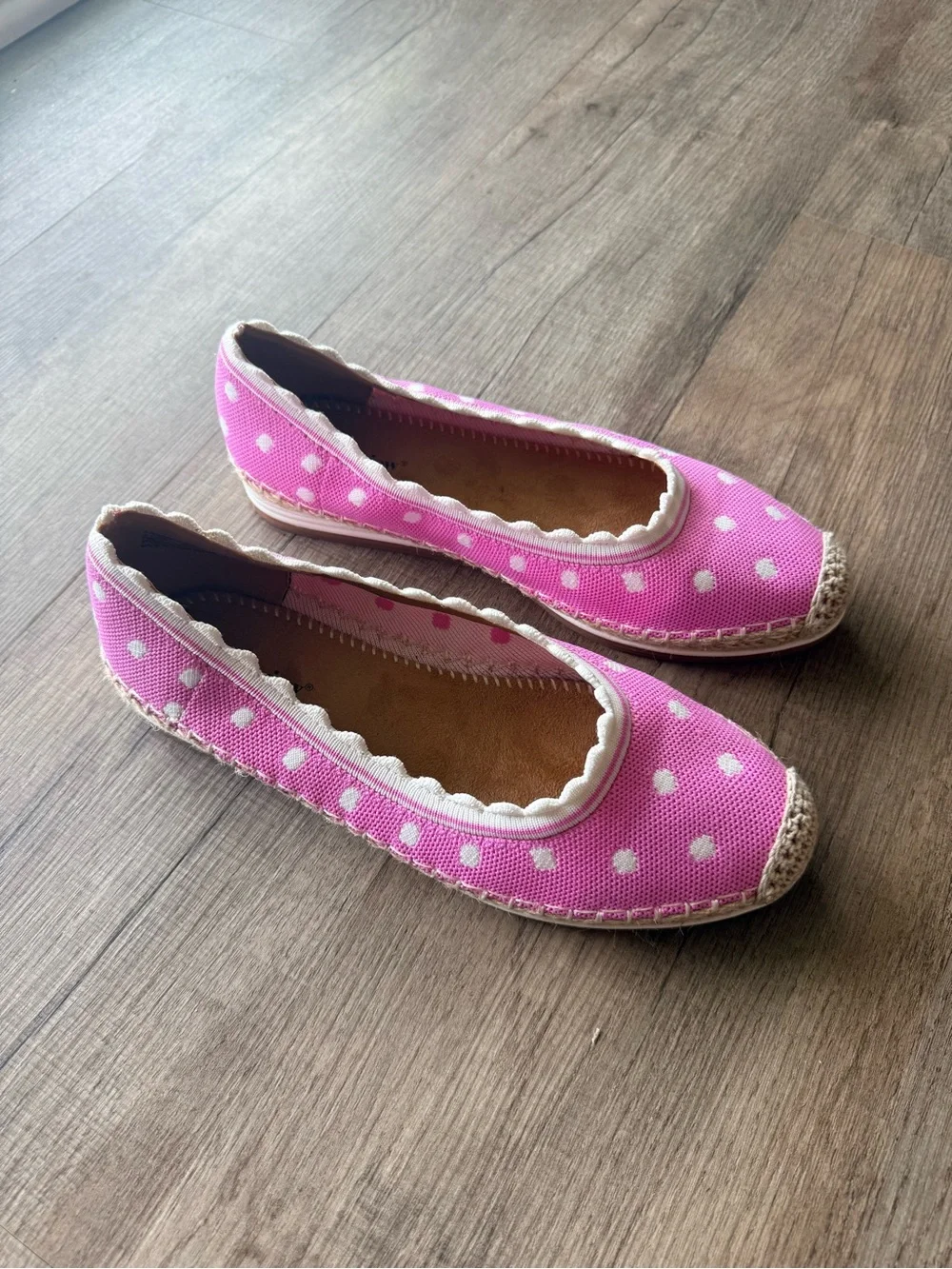 ComfortView Pink Polka Dot Women’s Espadrille Flats
